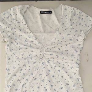 Rare!! White and blue flower brandy Melville top.
